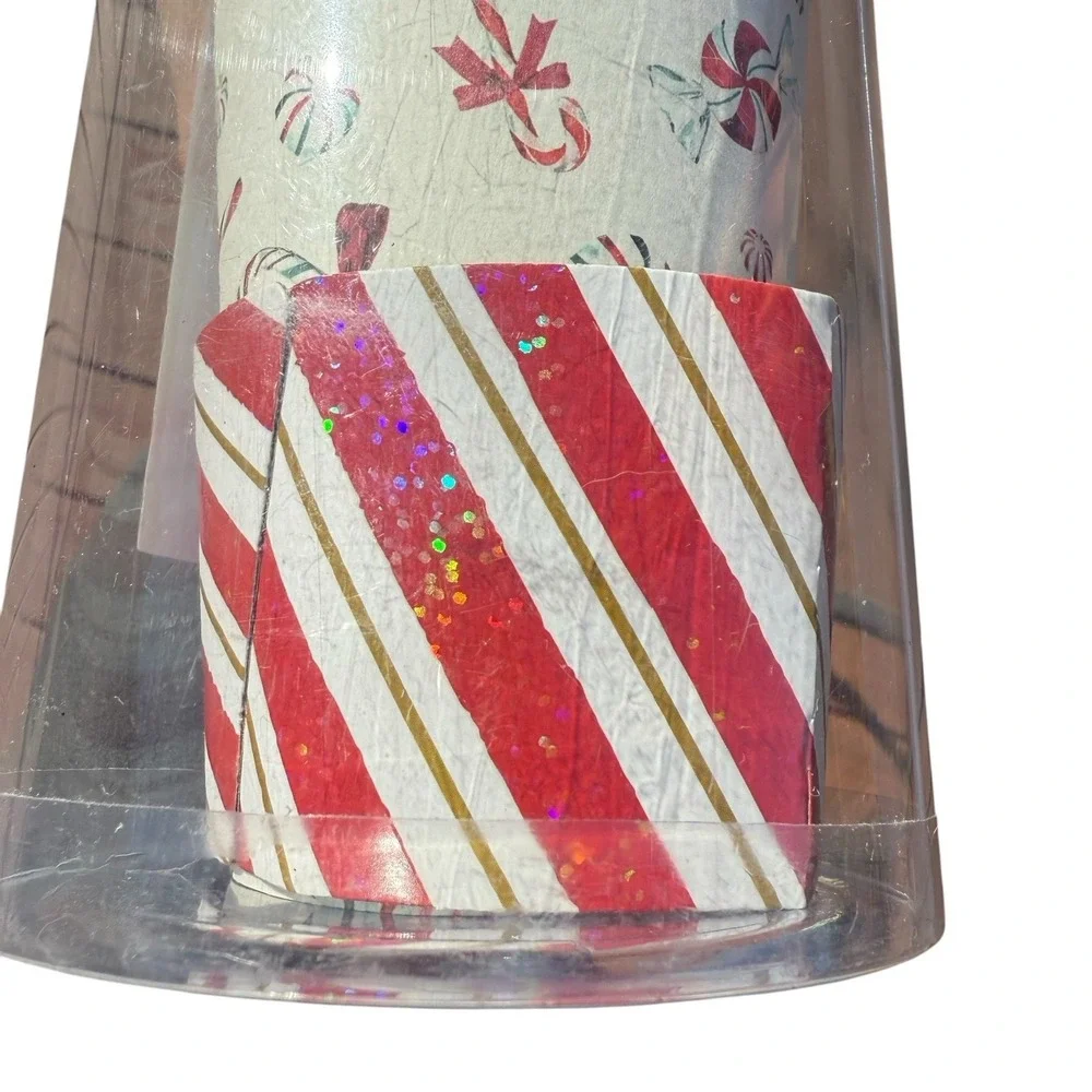 PAPYRUS Peppermint Candy Cane 36 Hot Cups Sleeves Lids 16 oz Disposable Paper